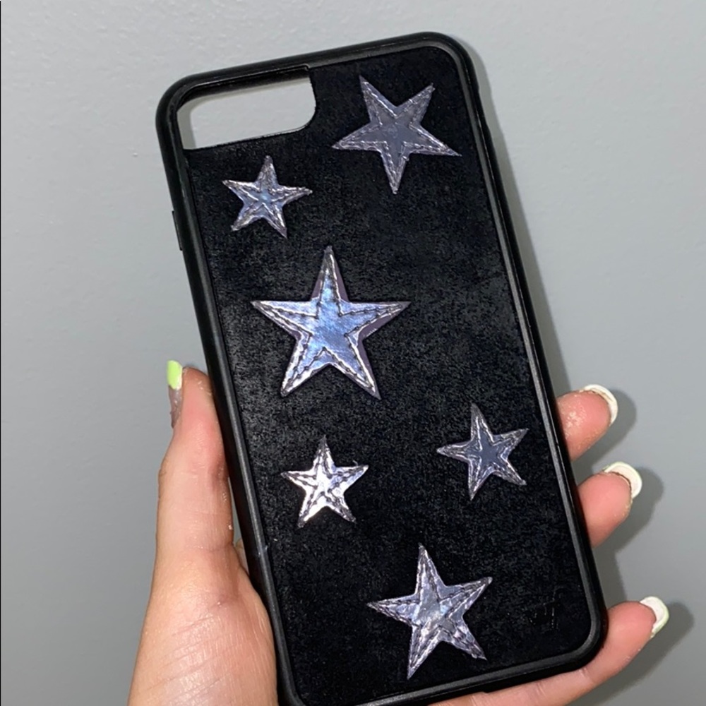Black & silver star wildflower iPhone 8+ case